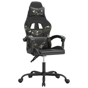 Gamestoel kunstleer zwart en camouflage