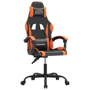 Gamestoel kunstleer zwart en oranje