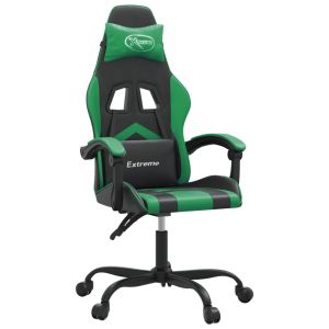 Gamestoel kunstleer zwart en groen