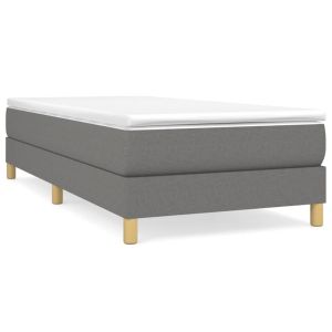 Boxspringframe stof donkergrijs 90x200 cm