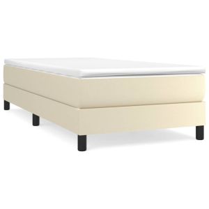 Boxspringframe kunstleer crèmekleurig 90x190 cm