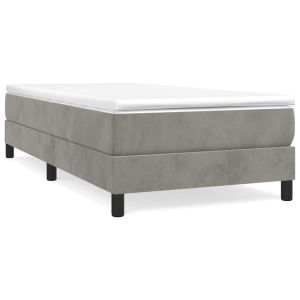 Boxspringframe fluweel lichtgrijs 100x200 cm