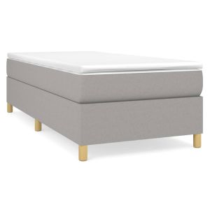Boxspringframe stof lichtgrijs 90x200 cm