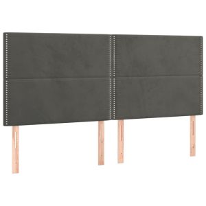 Hoofdborden 4 st 90x5x78/88 cm fluweel donkergrijs