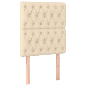 Hoofdborden 2 st 80x7x78/88 cm stof crèmekleurig