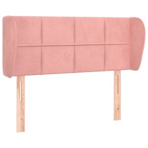 Hoofdbord met randen 103x23x78/88 cm fluweel roze