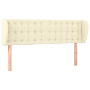 Hoofdbord met randen 147x23x78/88 cm kunstleer crèmekleurig