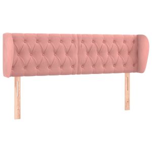 Hoofdbord met randen 163x23x78/88 cm fluweel roze