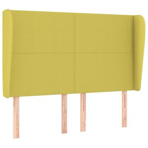 Hoofdbord met randen 147x23x118/128 cm stof groen