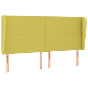 Hoofdbord met randen 183x23x118/128 cm stof groen