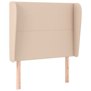 Hoofdbord met randen 103x23x118/128cm kunstleer cappuccinokleur