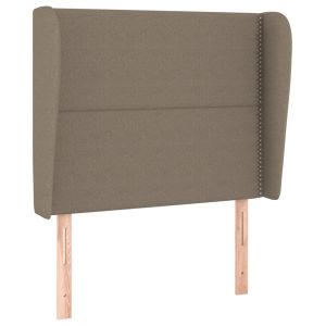 Hoofdbord met randen 93x23x118/128 cm stof taupe