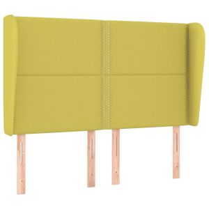 Hoofdbord met randen 147x23x118/128 cm stof groen