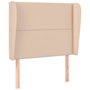 Hoofdbord met randen 103x23x118/128cm kunstleer cappuccinokleur