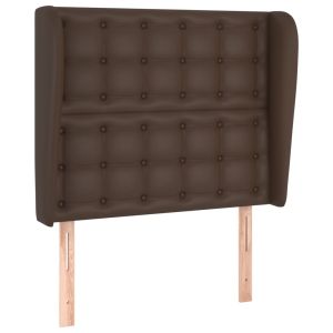 Hoofdbord met randen 103x23x118/128 cm kunstleer bruin