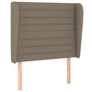 Hoofdbord met randen 83x23x118/128 cm stof taupe