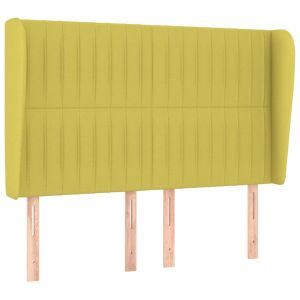 Hoofdbord met randen 147x23x118/128 cm stof groen