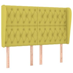 Hoofdbord met randen 163x23x118/128 cm stof groen