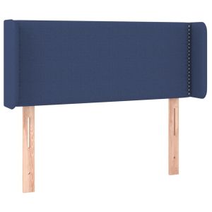 Hoofdbord met randen 93x16x78/88 cm stof blauw