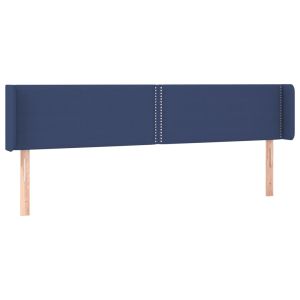 Hoofdbord met randen 163x16x78/88 cm stof blauw
