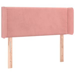Hoofdbord met randen 83x16x78/88 cm fluweel roze