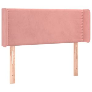 Hoofdbord met randen 103x16x78/88 cm fluweel roze