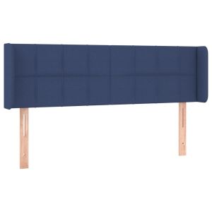 Hoofdbord met randen 147x16x78/88 cm stof blauw