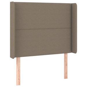 Hoofdbord met randen 83x16x118/128 cm stof taupe