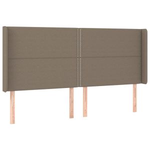 Hoofdbord met randen 183x16x118/128 cm stof taupe