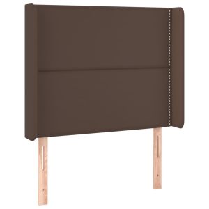 Hoofdbord met randen 93x16x118/128 cm kunstleer bruin