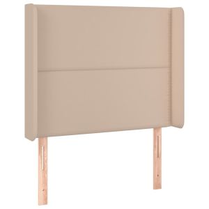 Hoofdbord met randen 93x16x118/128 cm kunstleer cappuccinokleur