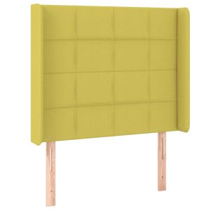 Hoofdbord met randen 103x16x118/128 cm stof groen