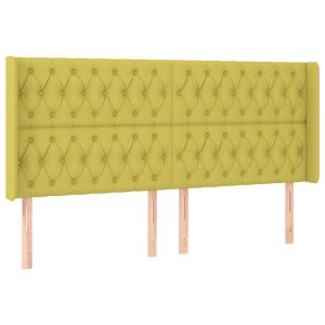 Hoofdbord met randen 183x16x118/128 cm stof groen