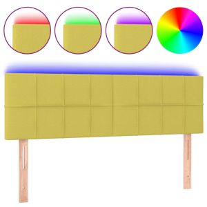 Hoofdbord LED 144x5x78/88 cm stof groen