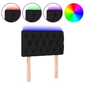 Hoofdbord LED 80x7x78/88 cm stof zwart