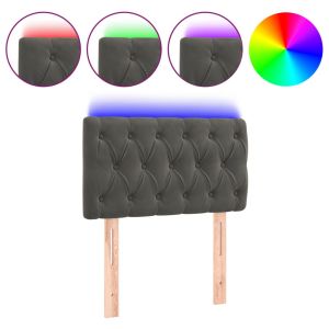 Hoofdbord LED 80x7x78/88 cm fluweel donkergrijs