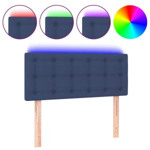 Hoofdbord LED 90x5x78/88 cm stof blauw