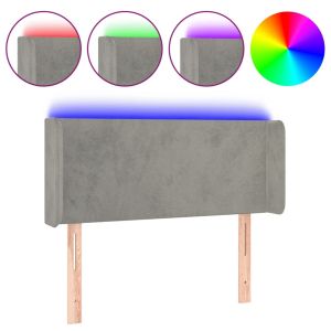 Hoofdbord LED 93x16x78/88 cm fluweel lichtgrijs