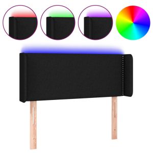 Hoofdbord LED 83x16x78/88 cm stof zwart