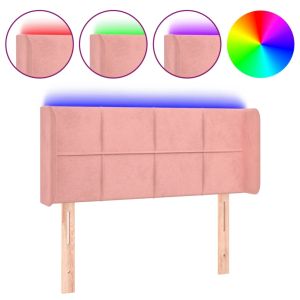 Hoofdbord LED 83x16x78/88 cm fluweel roze