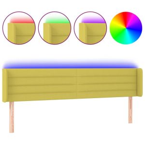 Hoofdbord LED 203x16x78/88 cm stof groen
