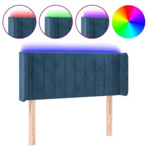 Hoofdbord LED 93x16x78/88 cm fluweel blauw