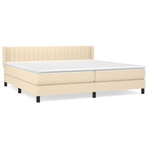 Boxspring met matras stof crèmekleurig 200x200 cm