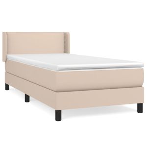 Boxspring met matras kunstleer cappuccinokleurig 90x200 cm