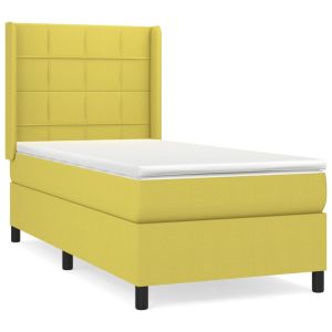 Boxspring met matras stof groen 100x200 cm