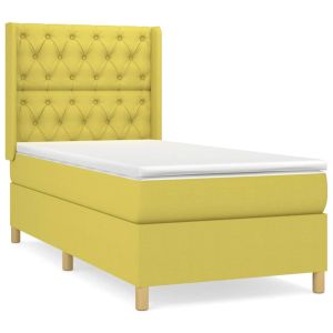 Boxspring met matras stof groen 80x200 cm