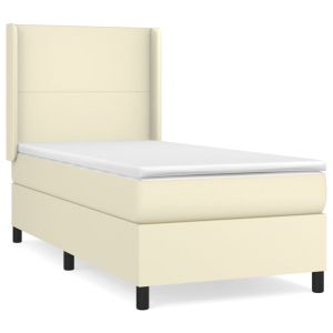 Boxspring met matras kunstleer crèmekleurig 80x200 cm