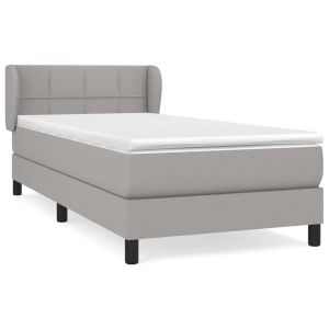 Boxspring met matras stof lichtgrijs 90x190 cm