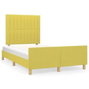 Bedframe met hoofdeinde stof groen 120x200 cm
