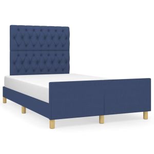 Bedframe met hoofdeinde stof blauw 120x200 cm